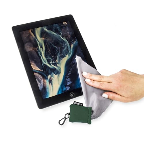 Carson Stuff-It Microfiber Lens Cloth Cleaning System for Eyeglasses, Smartphones, Tablets, Optics Lenses, Cameras and More, 6.25'' x 6.25'' - Green (SN-40GR) - Image 4