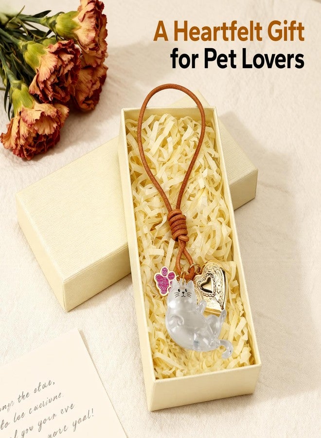 Cute Cat Hair Collector Keychain Cat Fur Keepsake Pet Memorial Gifts for Cats Pets Fur Memory Charm with Storage Photo - Image 5