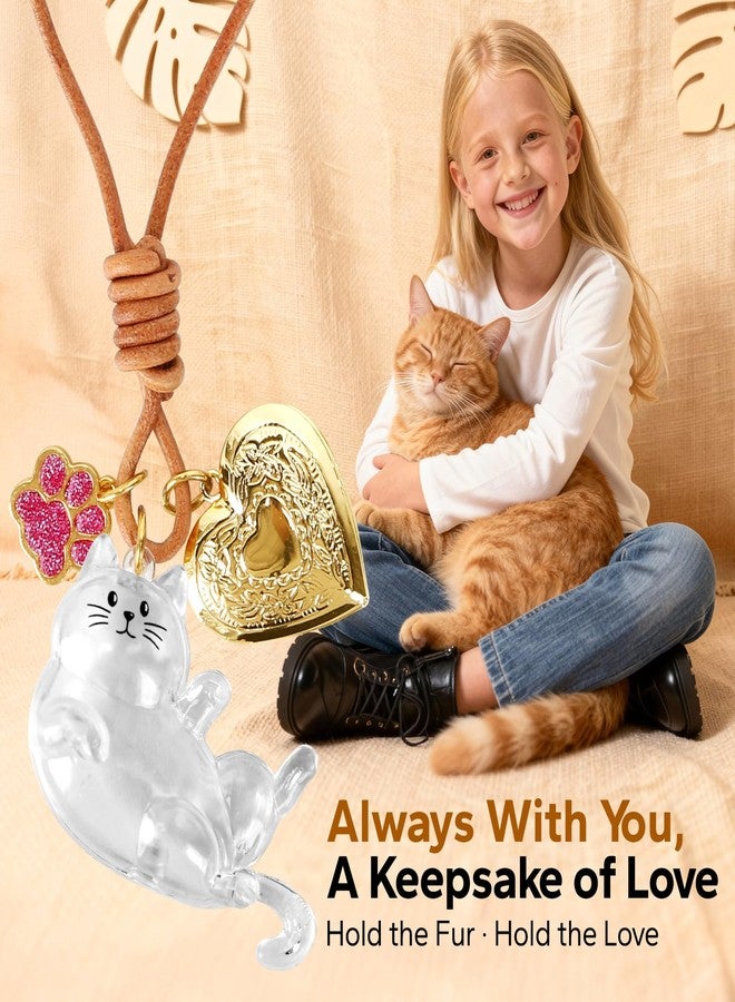 Cute Cat Hair Collector Keychain Cat Fur Keepsake Pet Memorial Gifts for Cats Pets Fur Memory Charm with Storage Photo - Image 3