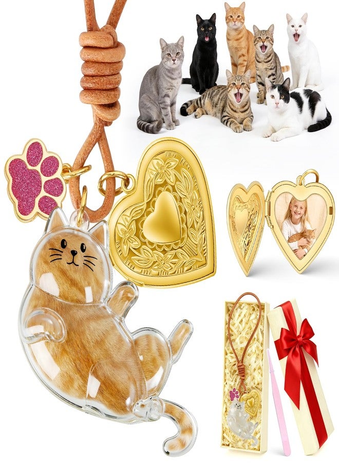 Cute Cat Hair Collector Keychain Cat Fur Keepsake Pet Memorial Gifts for Cats Pets Fur Memory Charm with Storage Photo - Image 1