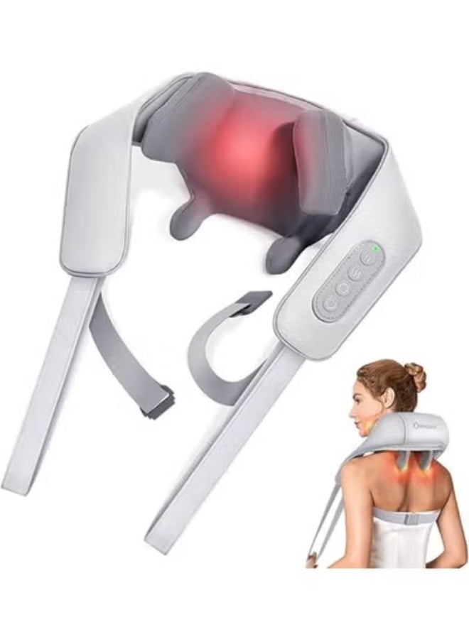 [Cordless Shiatsu Neck & Shoulder Massager] - 4D Deep Kneading Massage Pillow with Heat - Practical Pain Relief for Neck, Back & Traps - Ideal Gift - Image 1