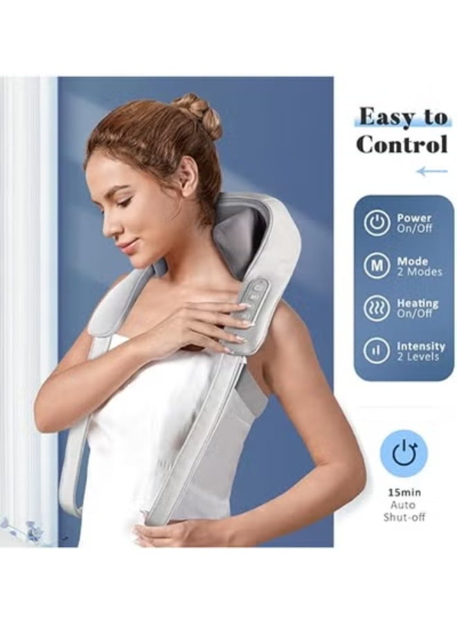 [Cordless Shiatsu Neck & Shoulder Massager] - 4D Deep Kneading Massage Pillow with Heat - Practical Pain Relief for Neck, Back & Traps - Ideal Gift - Image 3