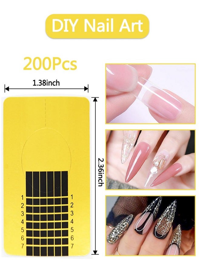 Namgznso 200 Pcs Nail Forms For Acrylic Nails Rectangle Acrylic Nail Forms Nail Extension Form Guide Sticker For Polygel Gel Nails Art Paper Form For Builder Gel  - Image 5