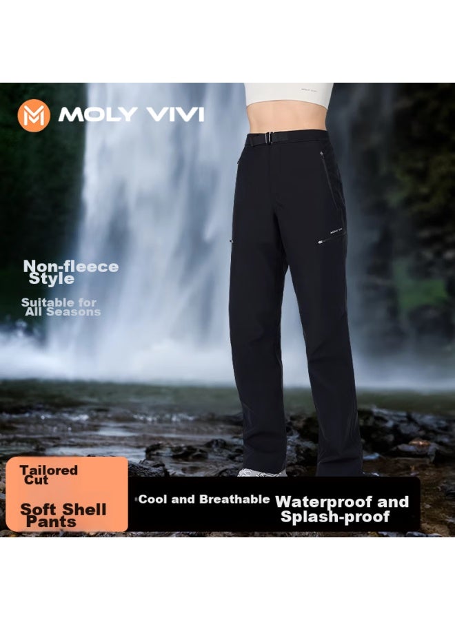 MOLY VIVI Moly Vivi Women's Soft Shell Pants, Summer Lightweight, Windproof, Rainproof, Outdoor Ski Suit, Sports Pants, Cargo Pants, Moli Weive  - Image 1