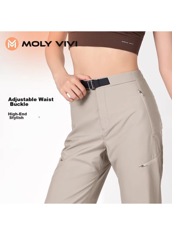 MOLY VIVI Moly Vivi Women's Soft Shell Pants, Summer Lightweight, Windproof, Rainproof, Outdoor Ski Suit, Sports Pants, Cargo Pants, Moli Weive  - Image 4