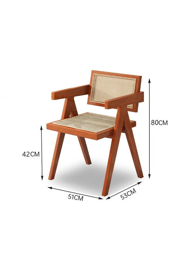 والالا كرسي عتيق، كرسي شانديغار بمقعد ومسند ظهر من الخيزران لغرفة الطعام، غرفة المعيشة، المكتب المنزلي، المقهى. - Image 5