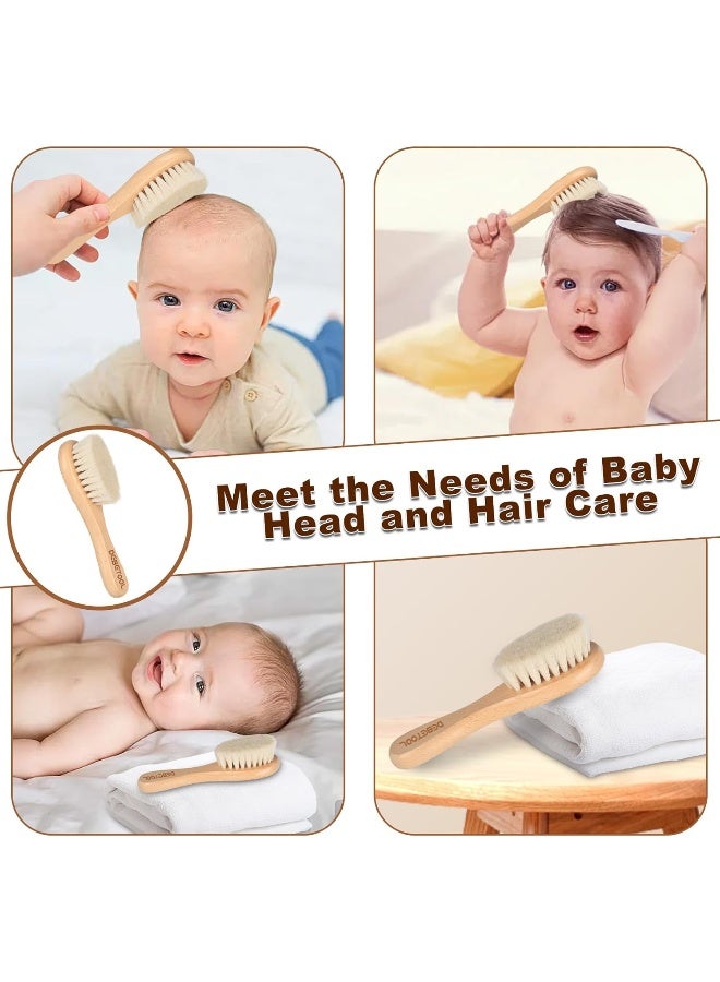 DEBETOOL Baby Hair Brush - 2 piece Baby Hair Brush With Premium Goat Bristle, Natural Wooden Baby Hair Brush for Newborns  Toddlers, Ideal For Cradle Cap - Image 5