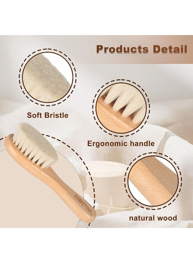 DEBETOOL Baby Hair Brush - 2 piece Baby Hair Brush With Premium Goat Bristle, Natural Wooden Baby Hair Brush for Newborns  Toddlers, Ideal For Cradle Cap - Image 3