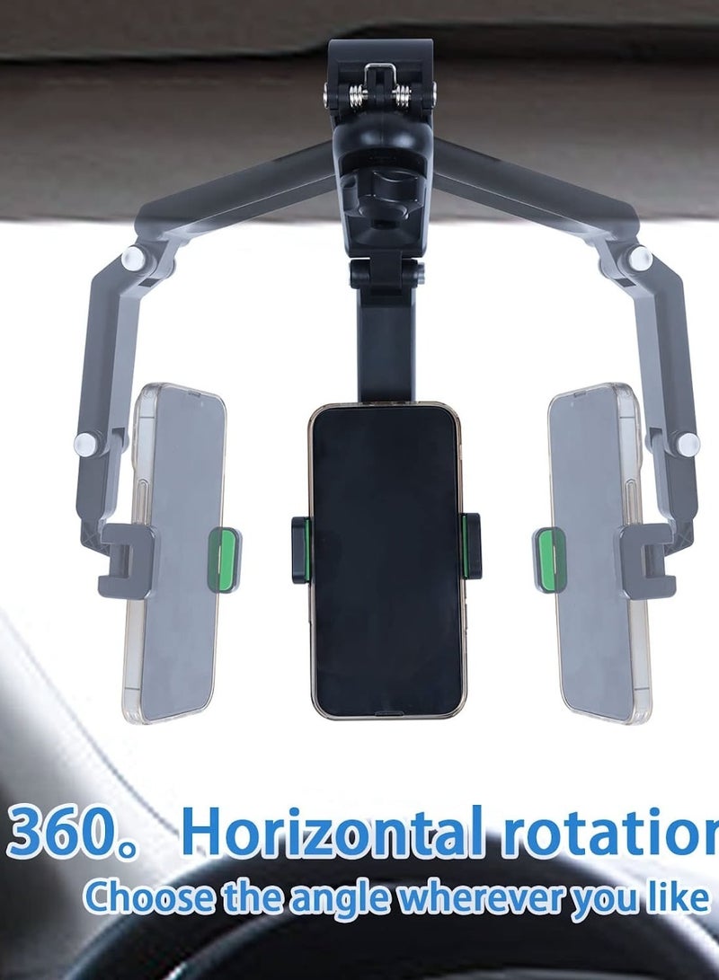 ELTRAZONE Green Cell Phone Holder for Car，Mount Clip for Car Cellphone，360° Rearview Phone Holder for Car Sun Visor，Perfectly for iPhone pro, 13/12pro,XR,XS,Pro,Samsumg,Andriod, Car Accessories - Image 2
