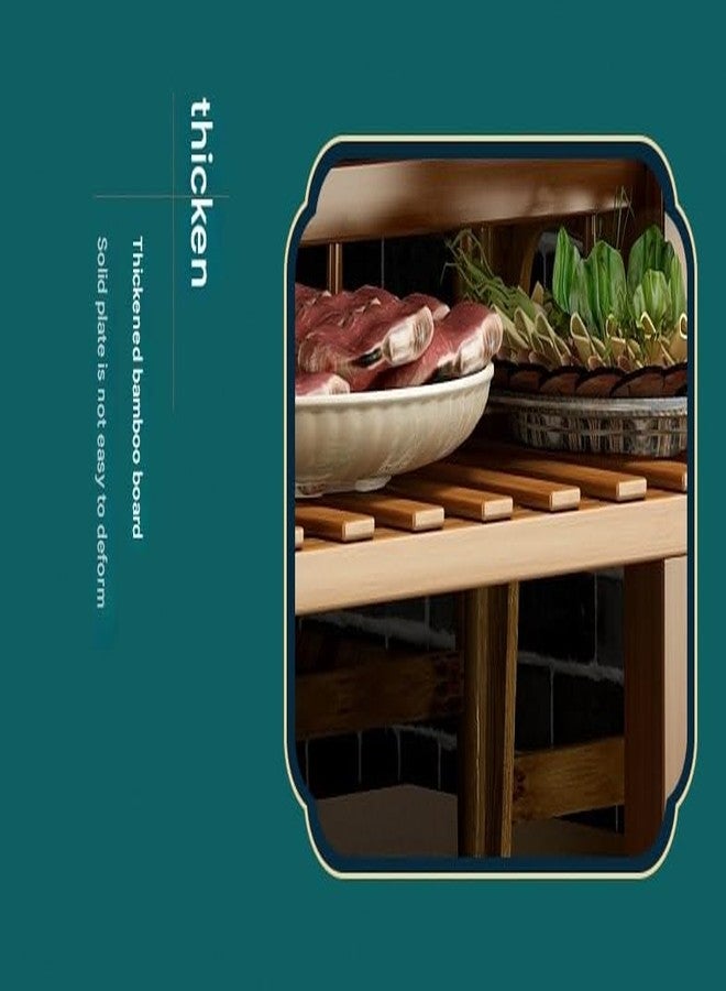 VBM Serving Trolley, Kitchen Trolley, Storage Trolley, Catering Trolley for Kitchen and Living Room, Food Trolley for Home, Mobile, Brown, 3 Levels - Image 5