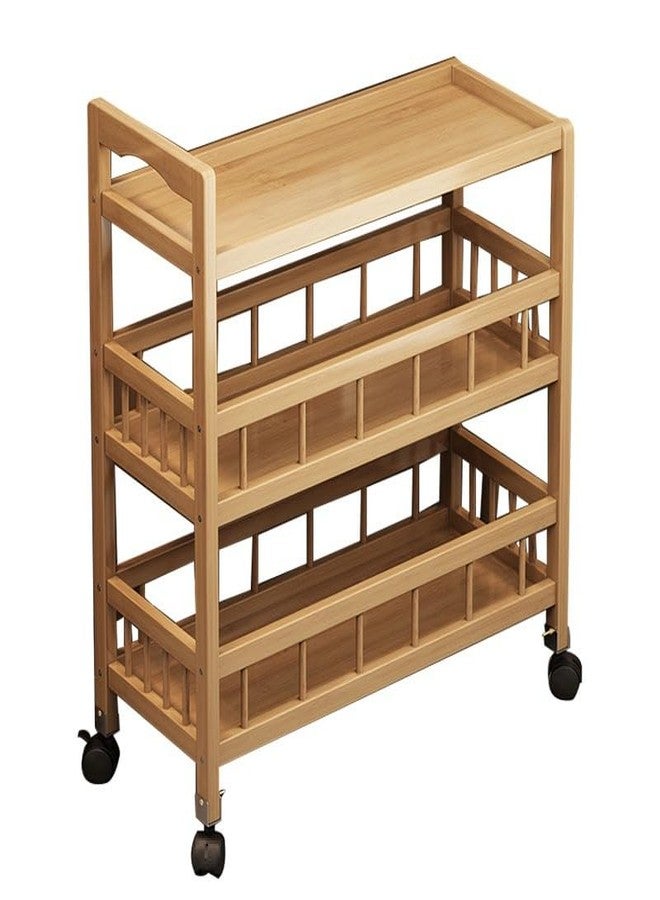 VBM Serving Trolley, Kitchen Trolley, Storage Trolley, Catering Trolley for Kitchen and Living Room, Food Trolley for Home, Mobile, Brown, 3 Levels - Image 2