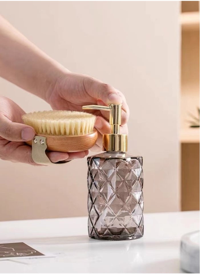 Kutis 2-Piece Lotion Dispenser Liquid Soap Dispenser Press Hand Sanitizer Container Glass/Plastic 17.6x 7.4 Centimeter  - Image 4