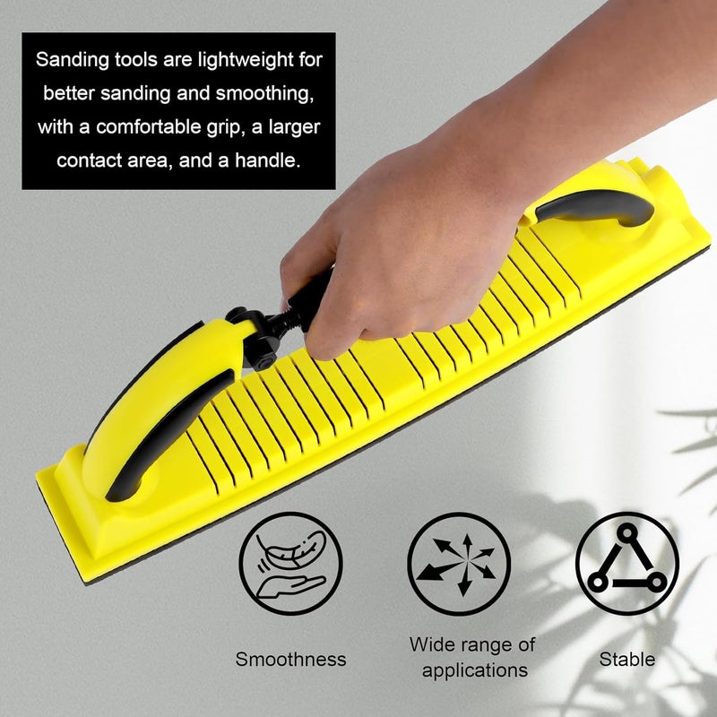 WITPOCE Jetcloud Manual Sanding Tool for 70mm Mesh Sand Adjustable Flexible Drywall Sanding Block with Handle Rectangular Arc Sanding File Block Grinding Tool for Woodworking Cars Walls Extra part combo compatible - Image 3