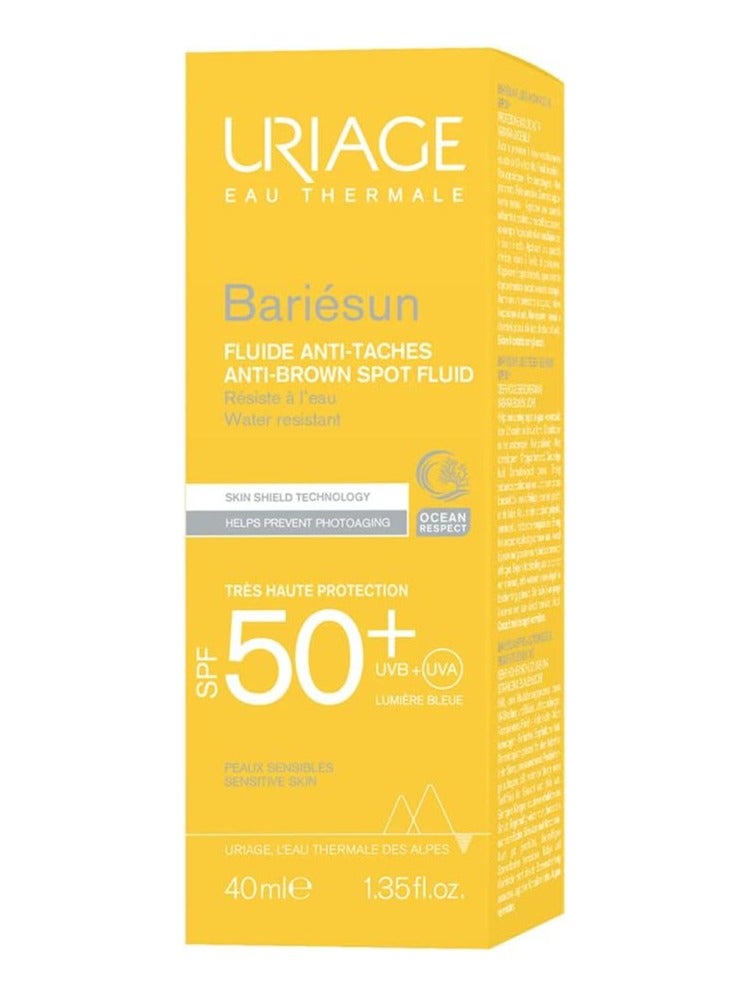 Uriage باريه صن سائل مضاد للبقع البنية تكنولوجيا حماية البشرة SPF50+ 40 مل - Image 2