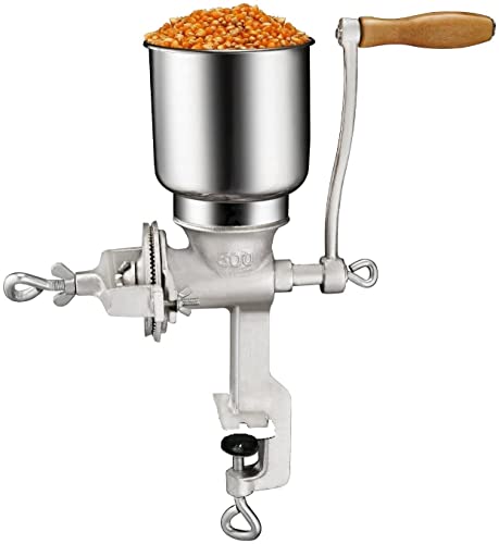Chefcaptain Chefcaptain Manual Cast Iron Grain Grinder Corn Grinder Food Mill Hand Crank For Wheat Grains Nuts Grinds 1 Lb Per Minute 
