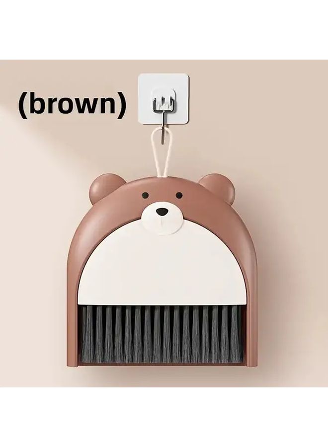 Grey Mini Broom And Dustpan Set With Keyboard Cleaning Brush For Desk Organization - Image 4