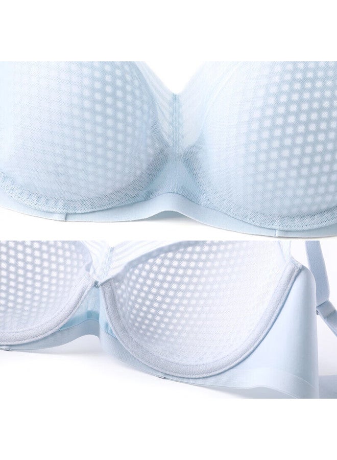 Embry Form Anli Fang Song Yi Same Style Wind Nest Cup Thin Slimming Bra Women's Underwear Ebw0457 Sky Blue Lbl 85b - Image 3