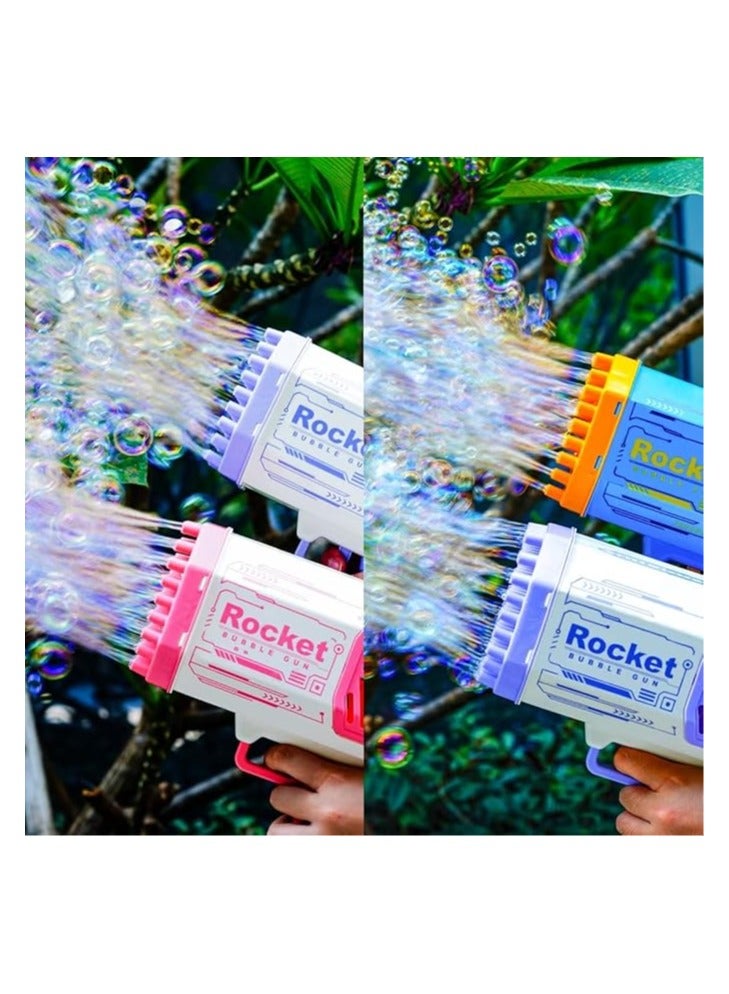 روكيت آلة الفقاعات، مسدس فقاعات بمروحة  125 فتحة مع أضواء ملونة، ألوان متنوعة - Image 2