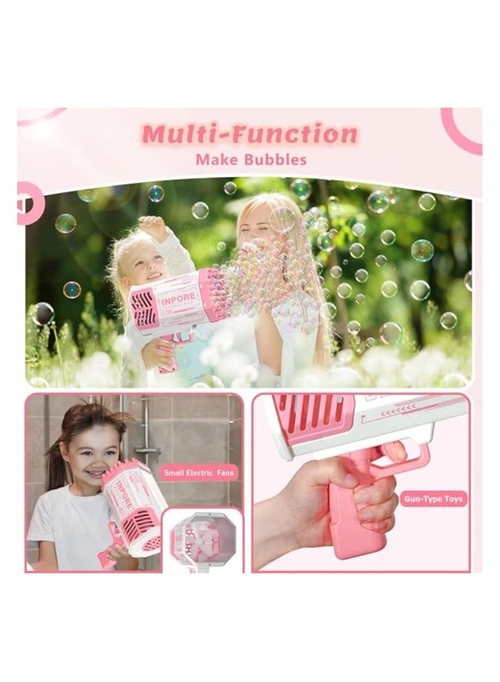 روكيت آلة الفقاعات، مسدس فقاعات بمروحة  125 فتحة مع أضواء ملونة، ألوان متنوعة - Image 3