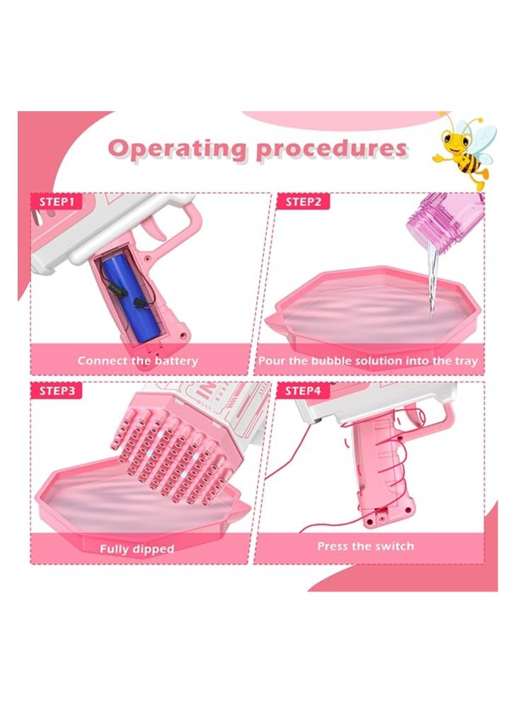 روكيت آلة الفقاعات، مسدس فقاعات بمروحة  125 فتحة مع أضواء ملونة، ألوان متنوعة - Image 4