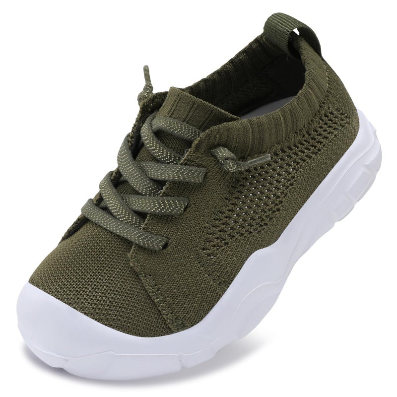 LeIsfIt Toddler Girls Boys Shoes Lightweight Sneakers Tennis Shoes Kids Slip on Shoes Breathable Barefoot Shoes Green Size 6 - Image 1