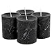 Tribello SPAAS Rustic Black Pillar Candles - 2.8" X 3" Unscented Black Candles - 4 Pack Rustic Halloween Candles for - Image 2