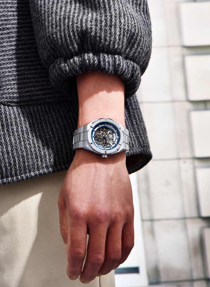 بينيار الرجال ساعة أوتوماتيكية الهيكل العظمي الميكانيكية 41 مللي متر ساعة رجالية مستديرة 30 متر مقاوم للماء مضيئة ساعة معصم هدية للرجال ضوء الفاخرة ساعة اليد عادية - Image 2