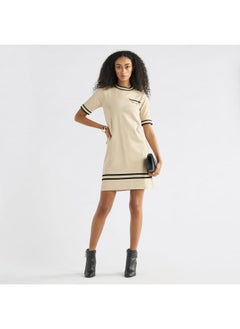 FAV Stripe Detail T-shirt Dress with Short Sleeves  - Image 2