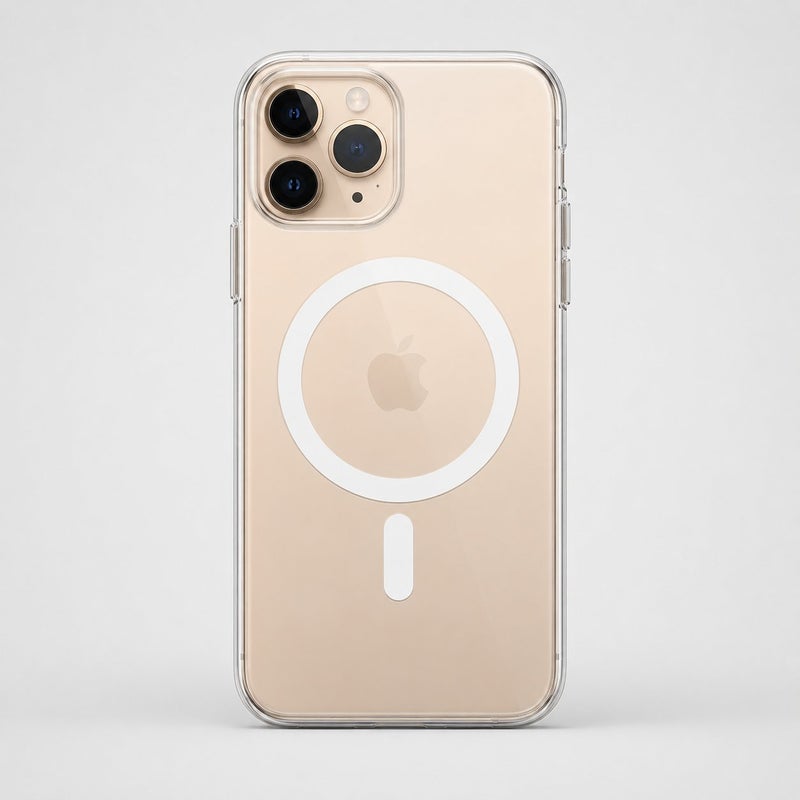 MagSafe Compatible Clear Case for iPhone 11 Pro Max, Transparent Magnetic Ring TPU Cover with Raised Lens & Screen Protection - Image 2