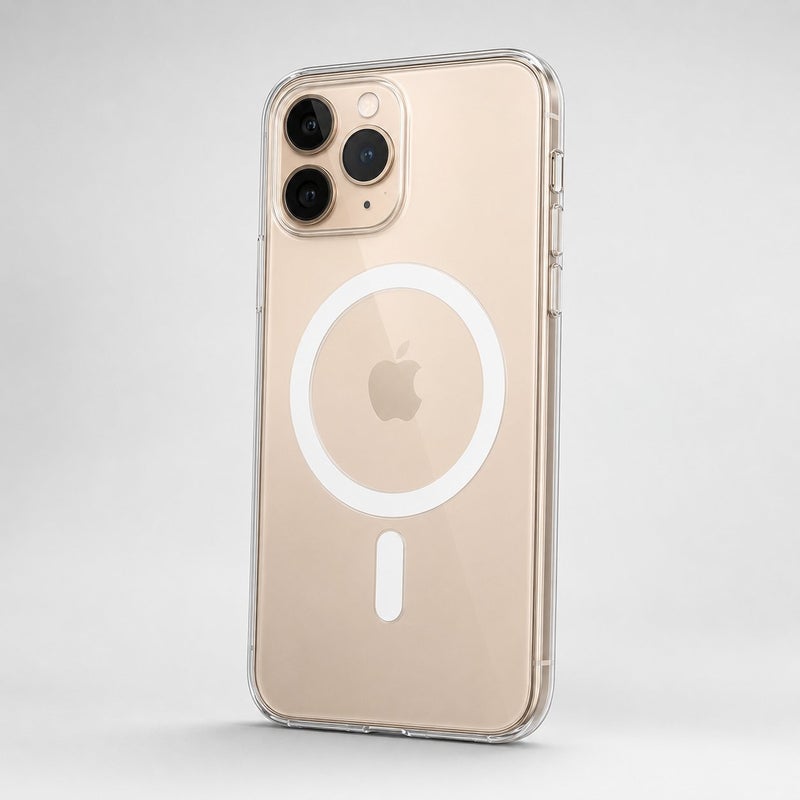 MagSafe Compatible Clear Case for iPhone 11 Pro Max, Transparent Magnetic Ring TPU Cover with Raised Lens & Screen Protection - Image 3