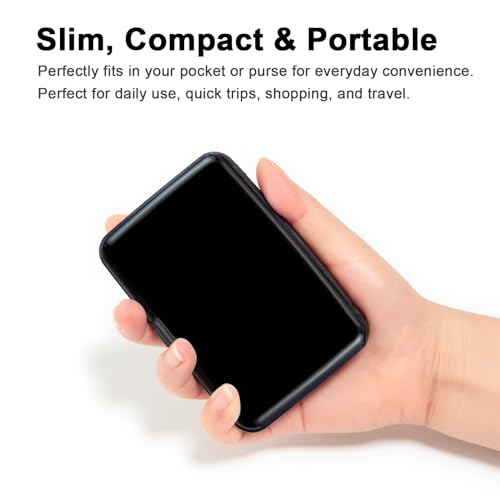 Kaabao Credit Card Holder, RFID Blocking Metal Card Wallet for Women Men Slim ID Card Holders Protector Aluminum Business Hard Case (Black) - Image 3