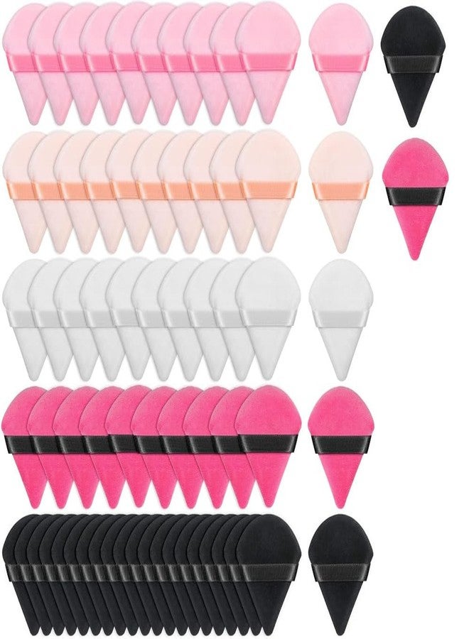 DATNASAYAD 67 Pieces Triangle Cosmetic Loose Powder Puffs Washable Reusable Soft Plush Foundation Sponge for Face Body Wet Dry Makeup Tool- Multicolor Pack of 67 - Image 1