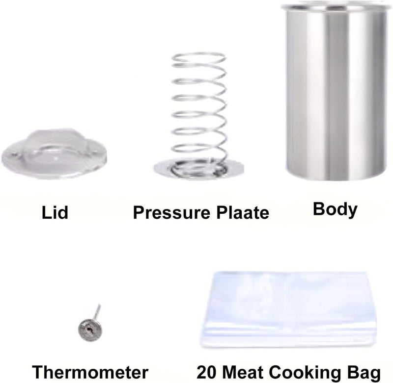 MASTER FENG Ham Maker Stainless Steel Meat Press Mold for Making Ham Meat Deli Meat Homemade Lunchmeat Press Maker with a Thermometer and Cooking Bags - Image 4