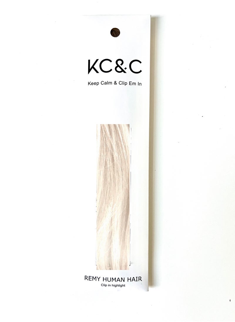 Keep Calm and Clip Em In - Platinum Blonde Highlights HairExtension Clip-in - Image 1
