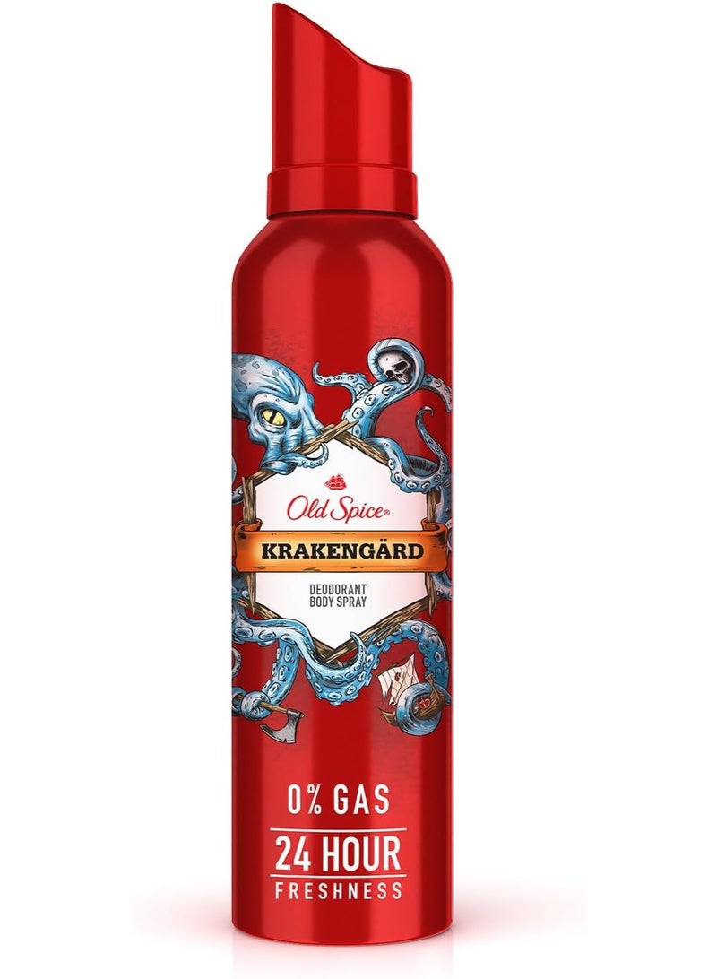 Old Spice KRAKENGARD No Gas 24 hour Long Lasting Freshness Deodorant Perfume Body Spray For Men, 140ml - Image 1