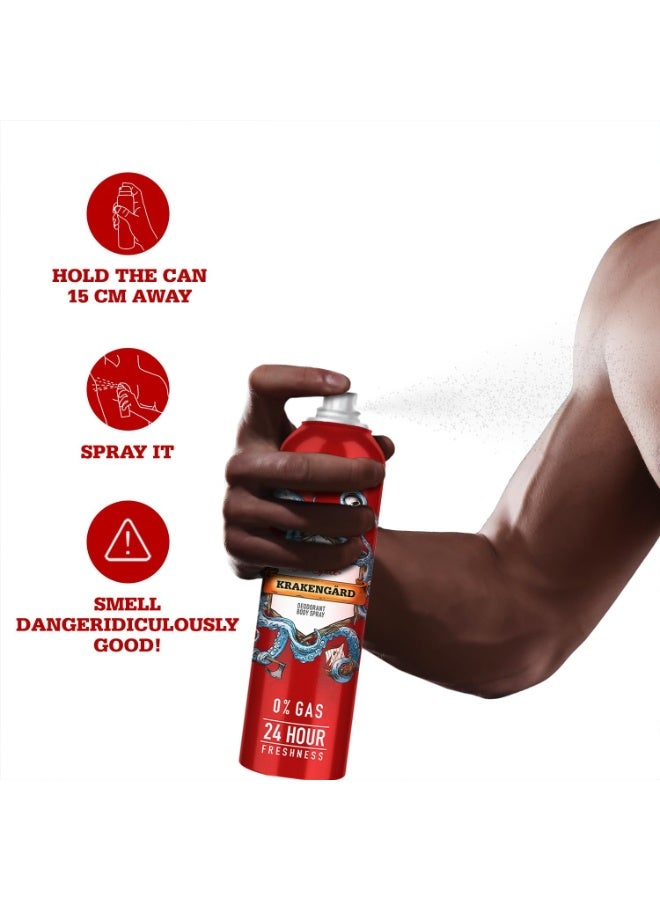 Old Spice KRAKENGARD No Gas 24 hour Long Lasting Freshness Deodorant Perfume Body Spray For Men, 140ml - Image 5