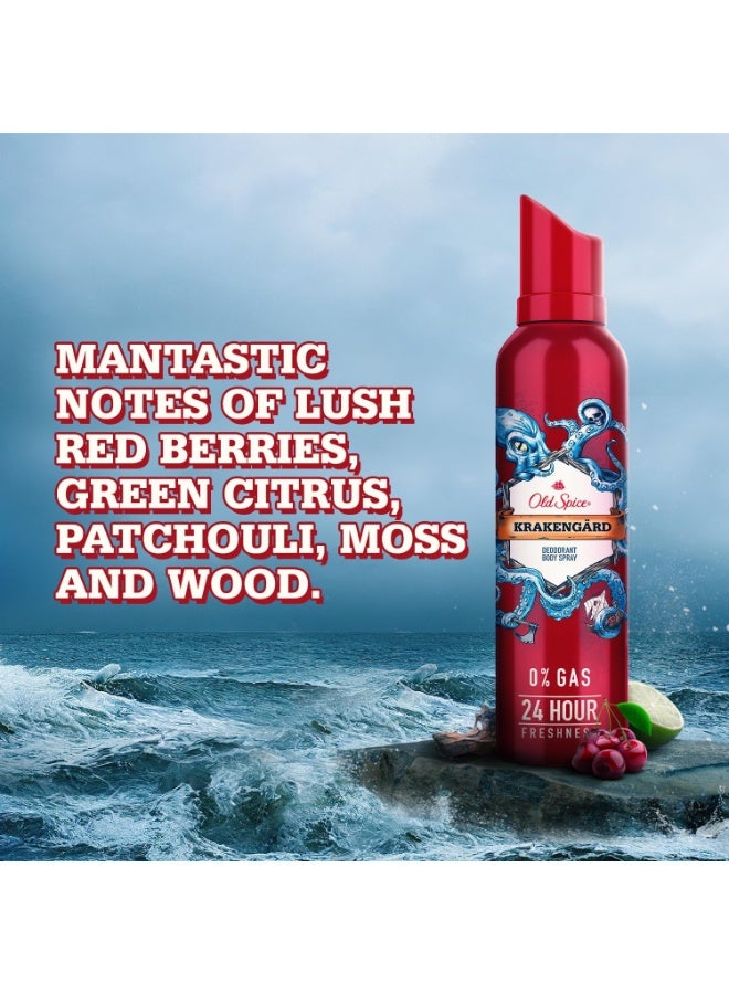Old Spice KRAKENGARD No Gas 24 hour Long Lasting Freshness Deodorant Perfume Body Spray For Men, 140ml - Image 2