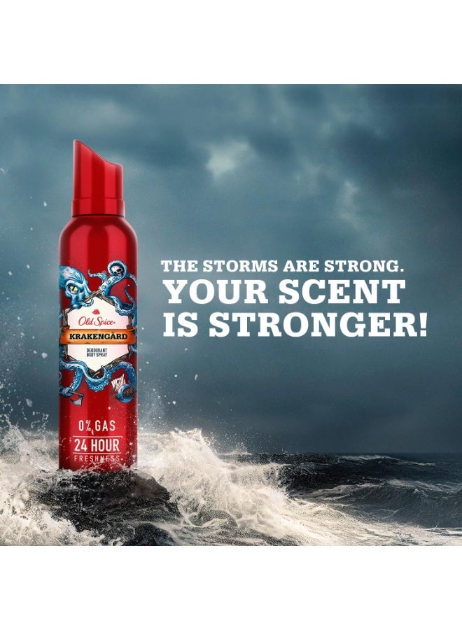Old Spice KRAKENGARD No Gas 24 hour Long Lasting Freshness Deodorant Perfume Body Spray For Men, 140ml - Image 3