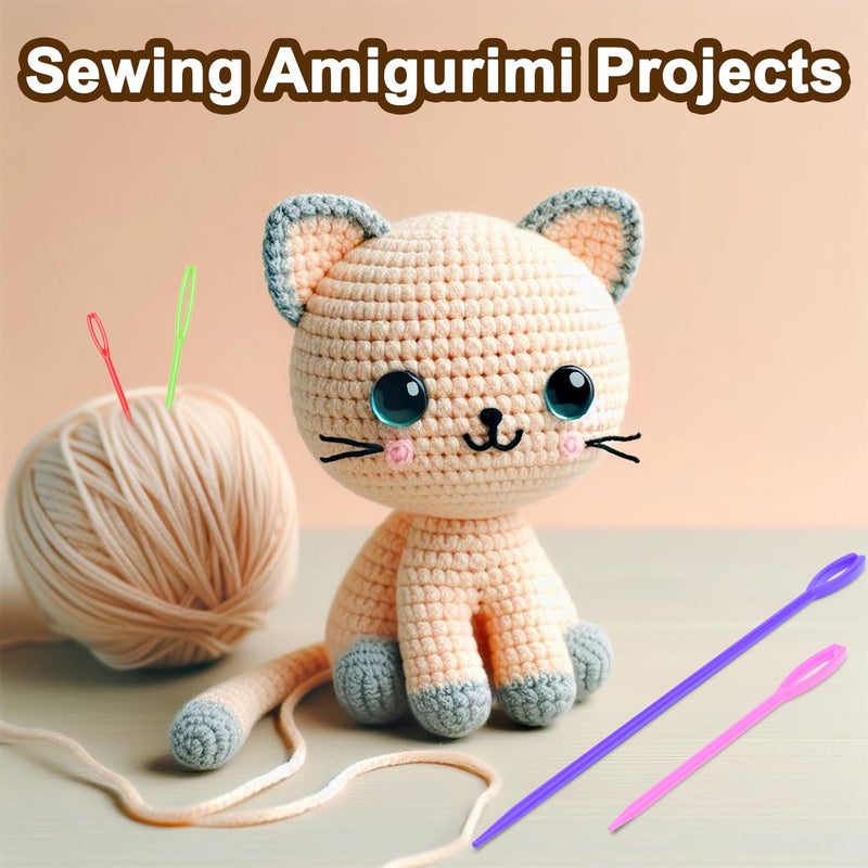ManTangSun 50 Count 2 Inch Plastic Yarn Needles for Kids, Large Eye Sewing Crochet Needle for Yarn Amigurimi Darning Tapestry Plastic Canvas Needle DIY Sewing Needles Crafts, Assorted Colors - Image 4