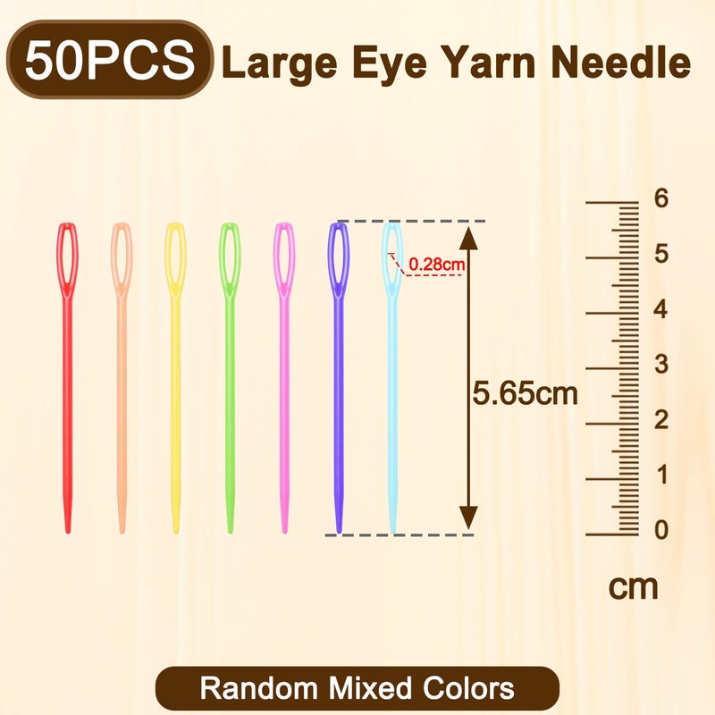 ManTangSun 50 Count 2 Inch Plastic Yarn Needles for Kids, Large Eye Sewing Crochet Needle for Yarn Amigurimi Darning Tapestry Plastic Canvas Needle DIY Sewing Needles Crafts, Assorted Colors - Image 2