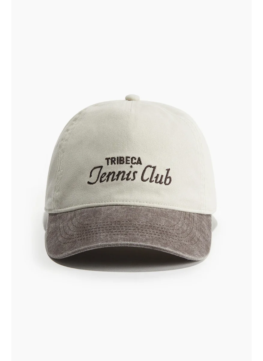 H&M Embroidered-Motif Twill Cap