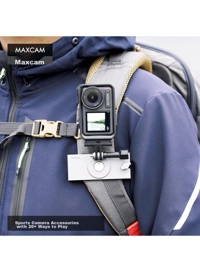 Maxcam/Maisikamu Aluminum Alloy Backpack Clip For Dji Osmo Action 5/4 Pro Action Camera, Shoulder Strap Clip, Fixed Bracket Accessory - Image 2