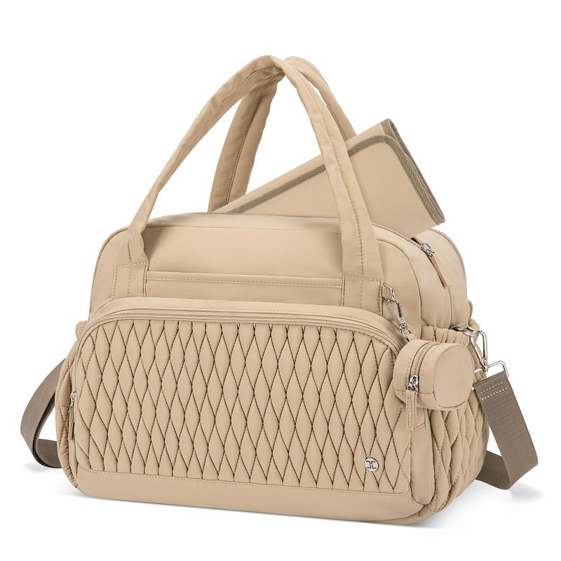 Telena Tote Diaper Bags Travel Crossbody Large Capacity Hospital Bag for Women Labor Delivery with Pacifier Case Khaki - Image 2