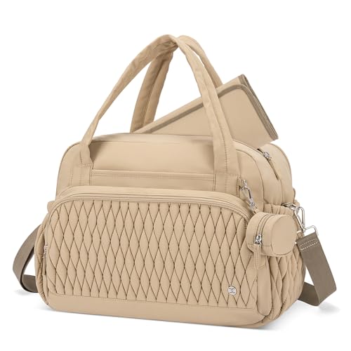Telena Tote Diaper Bags Travel Crossbody Large Capacity Hospital Bag for Women Labor Delivery with Pacifier Case Khaki - Image 1