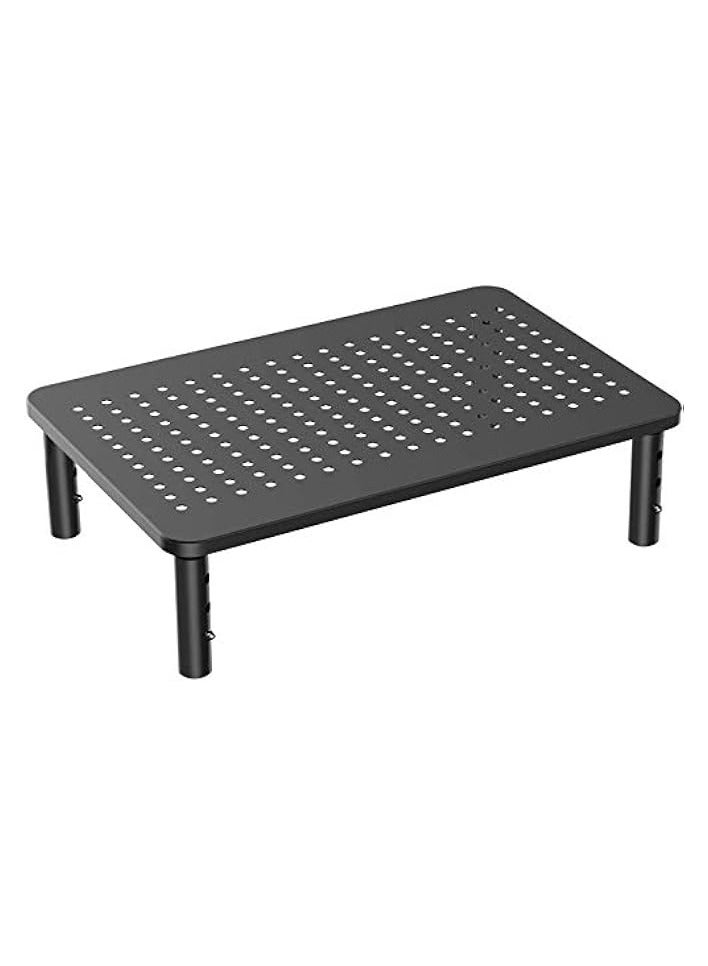 erorex Adjustable Non-Skid Rubber Premium Laptop PC Monitor Stand with Sturdy Stable Metal Construction Riser Height (Black) - Image 1