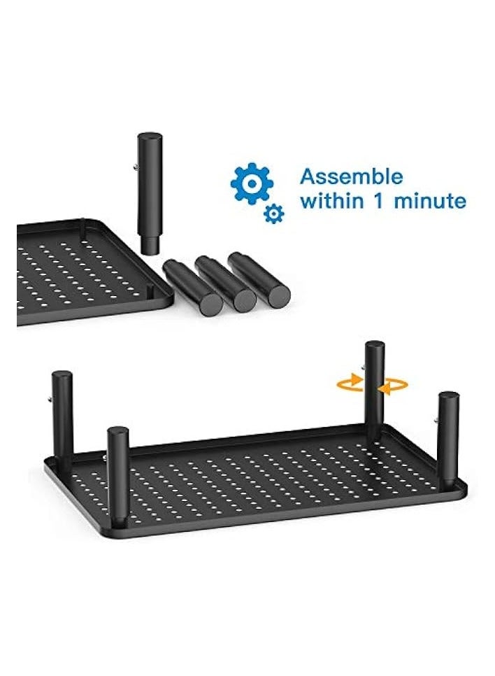 erorex Adjustable Non-Skid Rubber Premium Laptop PC Monitor Stand with Sturdy Stable Metal Construction Riser Height (Black) - Image 3
