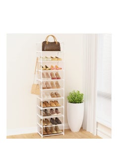 ARNOTEC Tall Shoe Rack 10 Tier Narrow Shoe Rack 20-24 Pairs Vertical Shoe Rack Space Saving Stackable Tall Shoe Rack for Closet Entryway Durable Shoe Shelf Storage Metal Shoe Tower  - Image 4