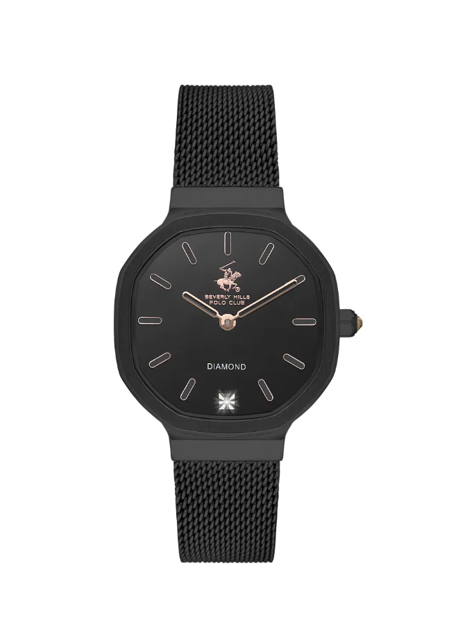 بيفرلي هيلز بولو كلوب Polo Club Women's Watch, Analog Display and Stainless Steel Strap - BP3621X.650, Black