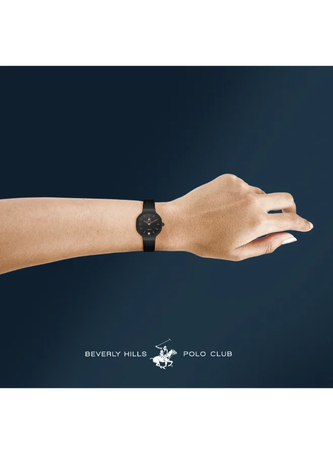 بيفرلي هيلز بولو كلوب Polo Club Women's Watch, Analog Display and Stainless Steel Strap - BP3621X.650, Black
