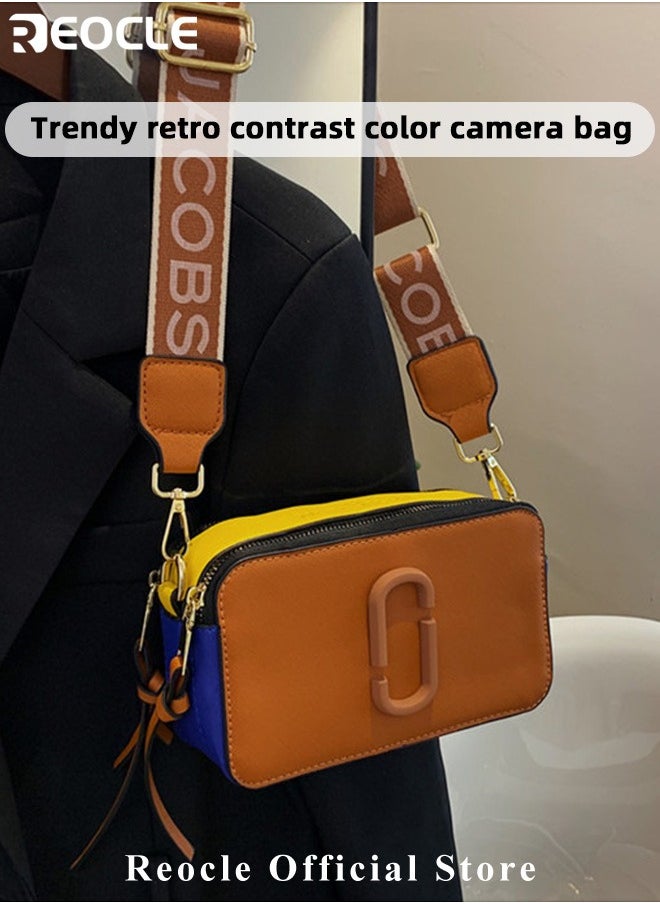 REOCLE Women's Crossbody Bag Shoulder Bag with Adjustable Wide Strap Square Camera Crossbody Purse HandBag Simple Trendy Small Shoulder Bag  - Image 3